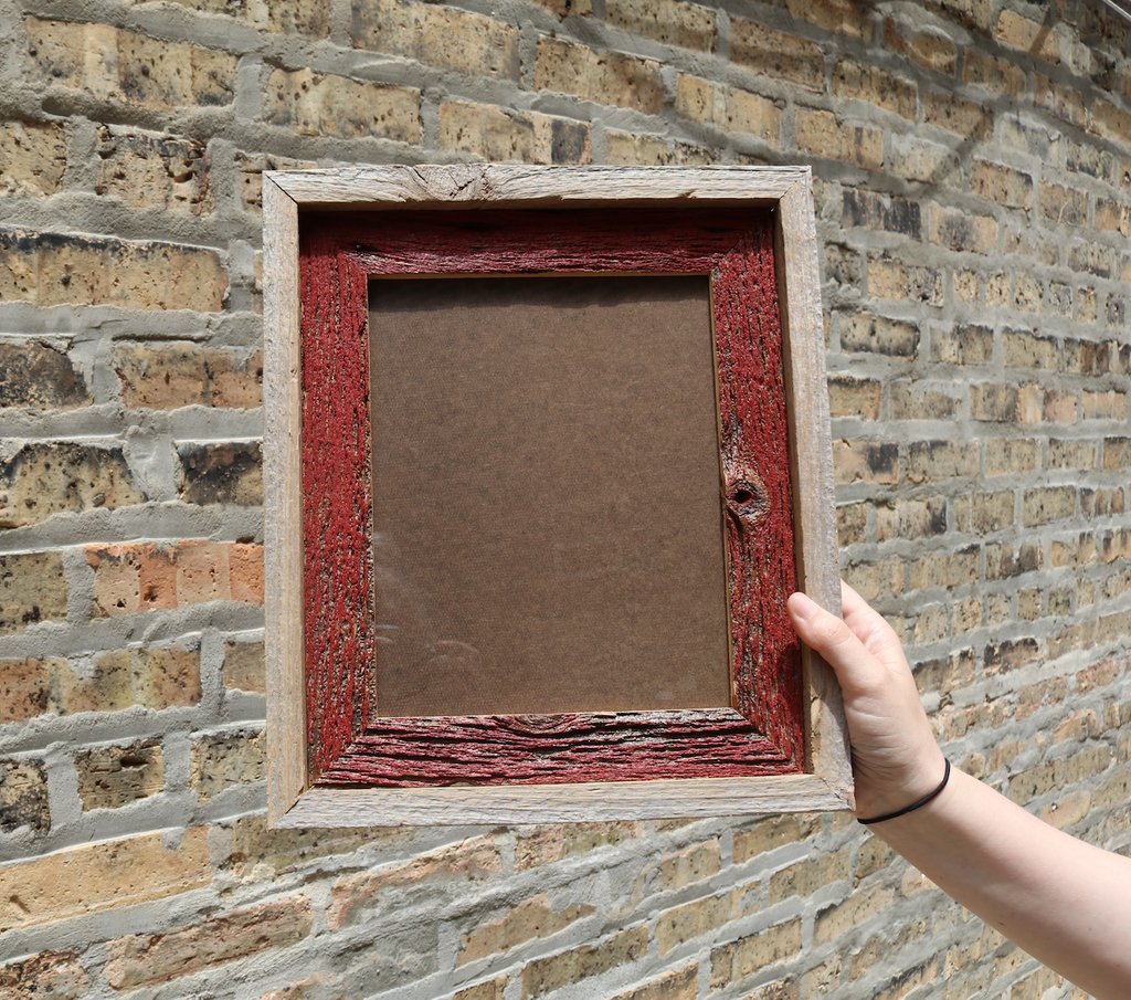 Put your work of art in a work of art! 
Handmade reclaimed barnwood frame by Eric Erf Wood Design.