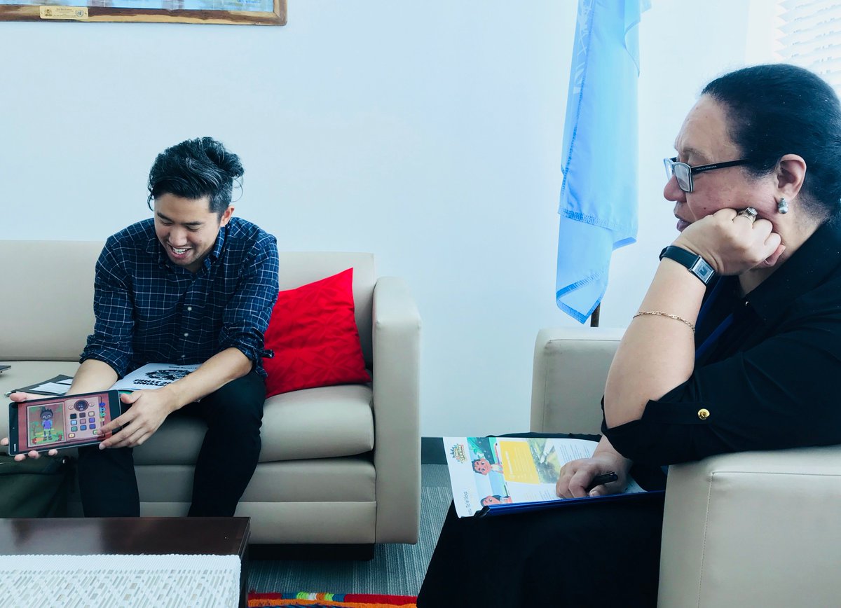 Great to be joined by Allan Soutaris @Al_Souty, <a href="/secondmuse/">SecondMuse</a> , Tash Tan, <a href="/S1T2/">S1T2</a>, and Wil Monte, @_milipede today to meet <a href="/fekita_u/">Fekitamoeloa K. Utoikamanu</a> &amp; demonstrate innovative projects in Tonga &amp; Fiji, helping children rediscover traditional healthy eating. Catch them at <a href="/G4C/">Games for Change</a> tomorrow!