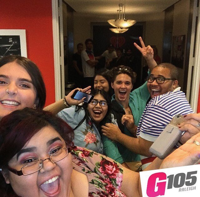 TheVampsBrad's tweet photo. Gangganggang, big up @G105radio and these lot for a lovely morn x https://t.co/D2972J0pNH