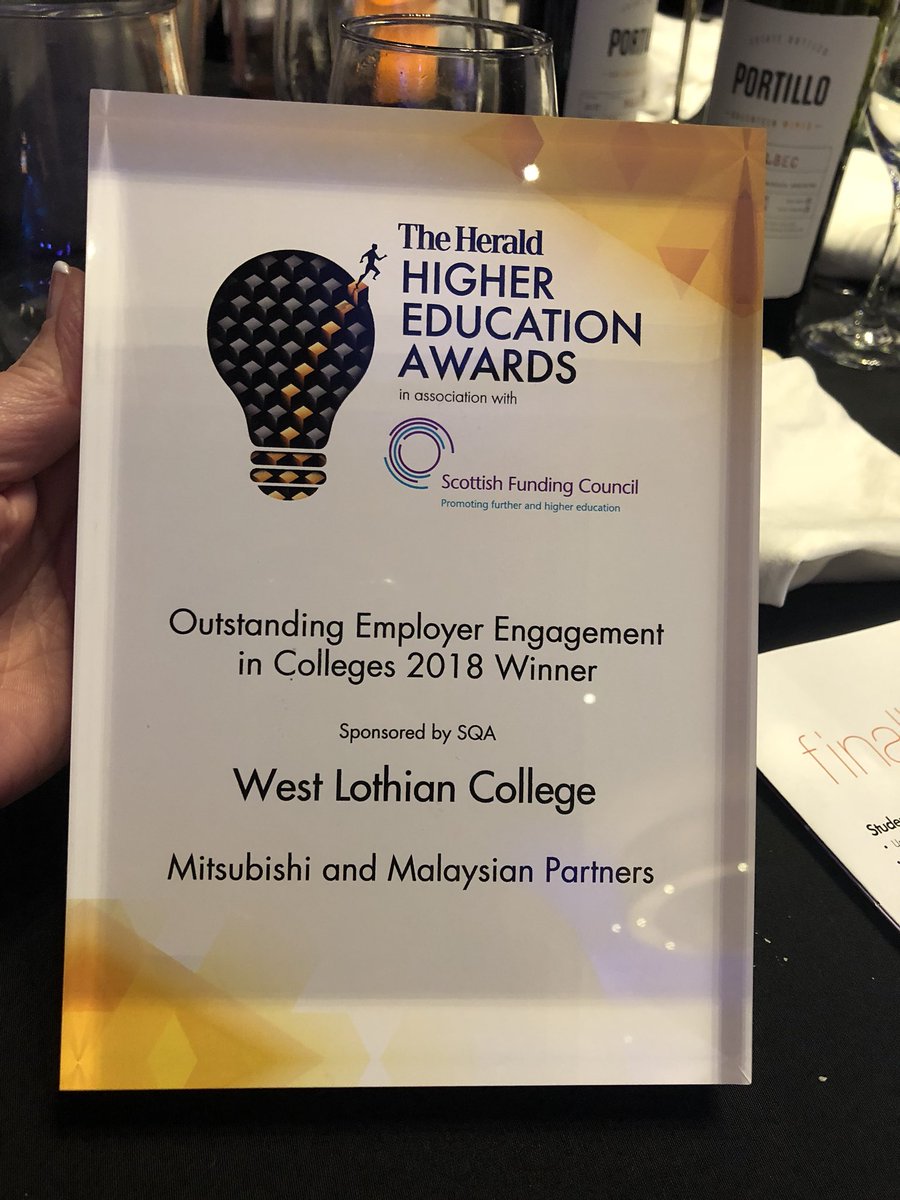 We won! .@WestLoCollege are winners of Outstanding Employer Engagement @HeraldEvents #HeraldHEds