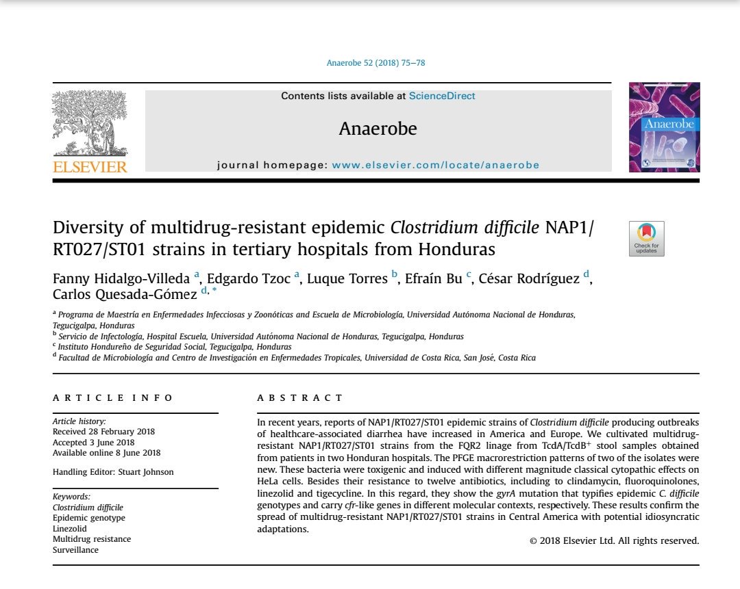 Fanny_HidalgoV's tweet photo. Finally, first report of Clostridium difficile NAP1/RT027 in #Honduras #highresistance #Linezolid #Anaerobe https://t.co/jJ6z4Xvspw