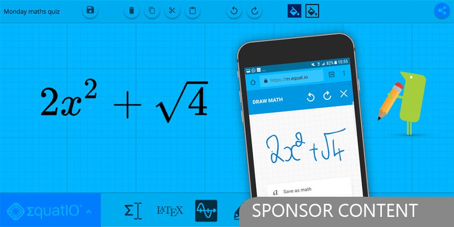educationweek's tweet image. #EquatIO Mobile is a great alternative for students or classes that don’t have touchscreen computers or #Chromebooks. It allows you to #makemathdigital on your #mobile device and send it directly to your document. Check it out today! text.help/W8hsqa #sponsorcontent #ad