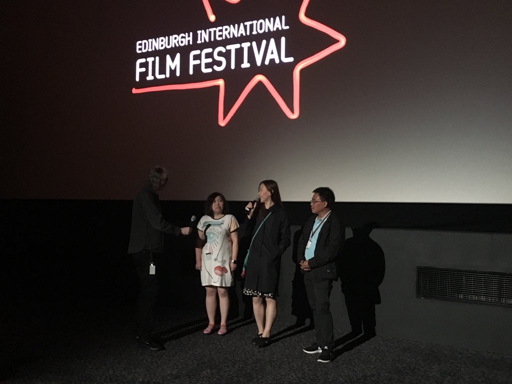 edfilmfest's tweet photo. We’re at the #edfilmfest UK Premiere of #GirlsAlwaysHappy at @CineworldEdin. #YangMingming on being director, writer AND actor in the film: “As a filmmaker I was anxious, and wanted to relieve my anxiousness - while acting I was not anxious about filmmaking!” https://t.co/MkOb1q0F7N