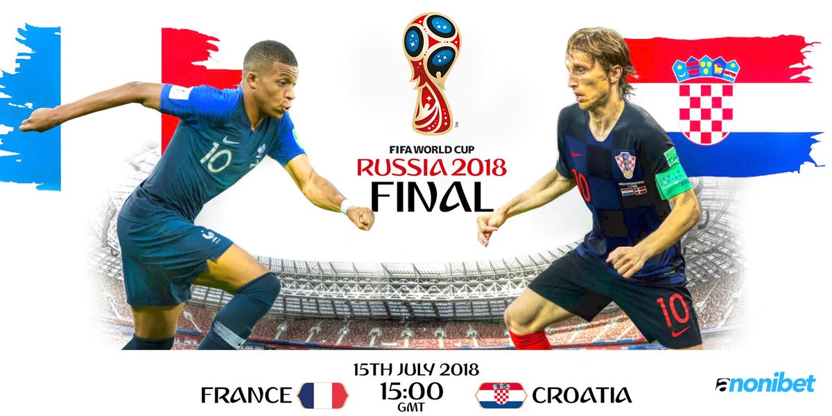 Which team will win the #FifaWorldCup2018 at the final game on Sunday? #France or #Croatia, chose your side and bet with <a href="/Anonibet/">Anonibet</a> now! #WorldCup #Worldcup2018Russia