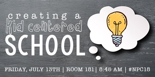 Last session - Come have fun and learn simple ways to add voice, choice, and the KIDS to your school. We also have PRIZES! @laura__burchett <a href="/KourtneyJanss/">Kourtney Janss</a> #NPC18