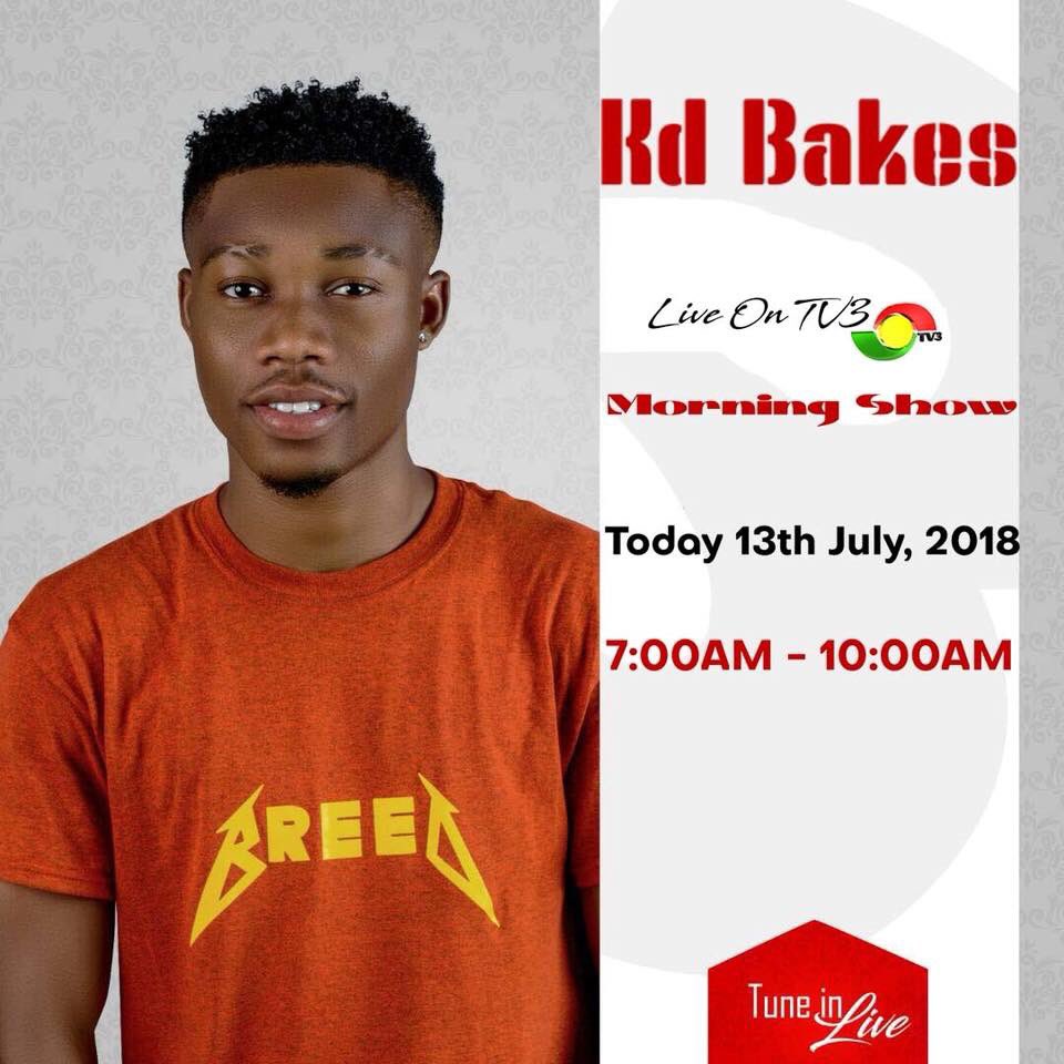 benkwameslim's tweet photo. Kd Bakes Will Be Live On TV3 Morning Show today 13th July,2018 from 7-10am Don’t Miss It #BKSUpInThis #Stillthemelodydeykillyou #Breed #Clith #KdbakesMustBlow2018 #BKSRecordz @BennetKwame @iam_Davido @ElormBeenie @GhanaMusicWk @DJMAGICJAY @KaMa_Sly @LaykayBeatz https://t.co/3cm0ySAi7j