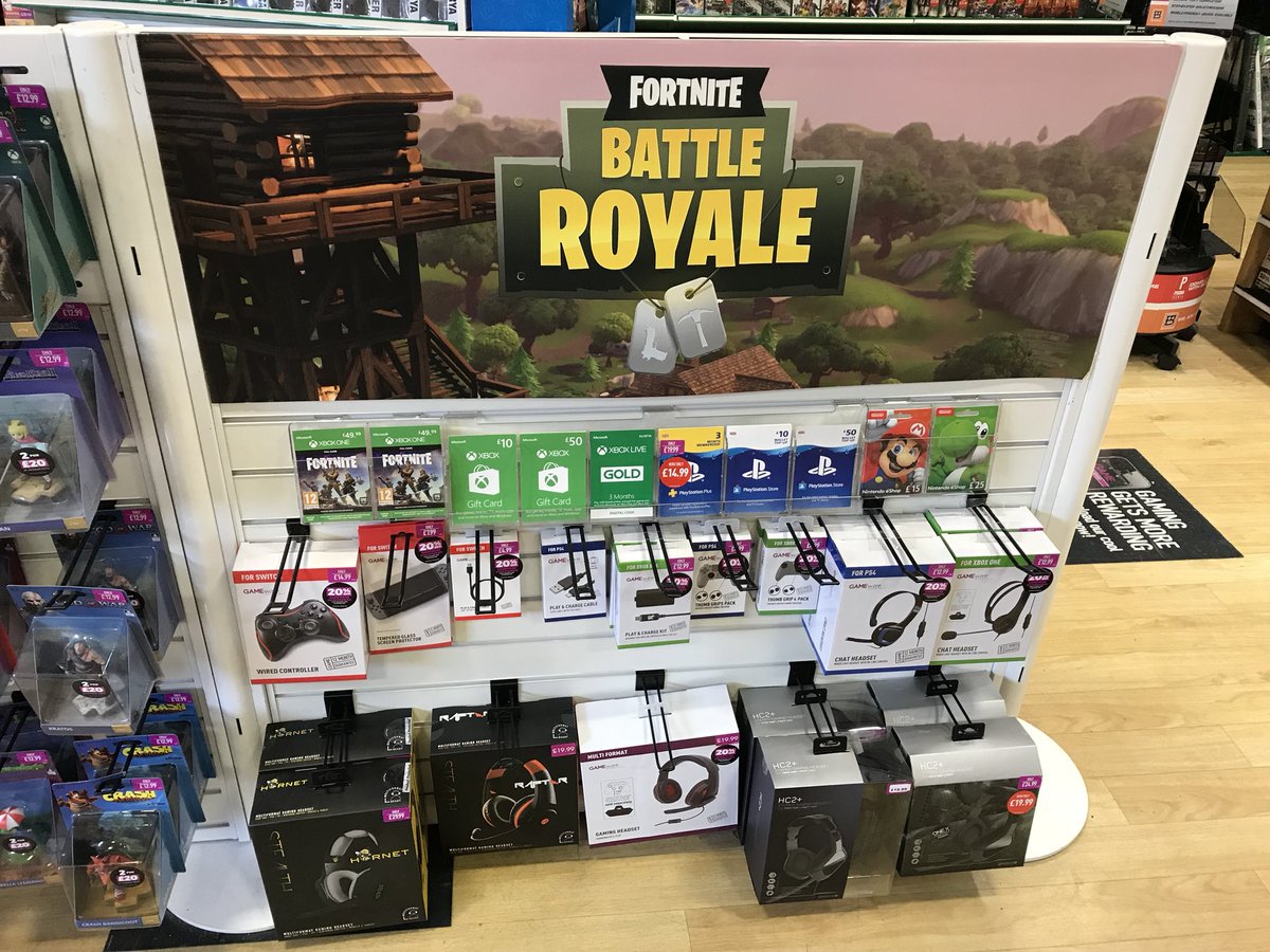 GAMECrayford's tweet photo. From digital credit, to headsets and loads of other accessories, we have everything you need to take your #fortnite experience to the next level! #FortNiteAtGame #GameLDN https://t.co/PxTcRR0x5m