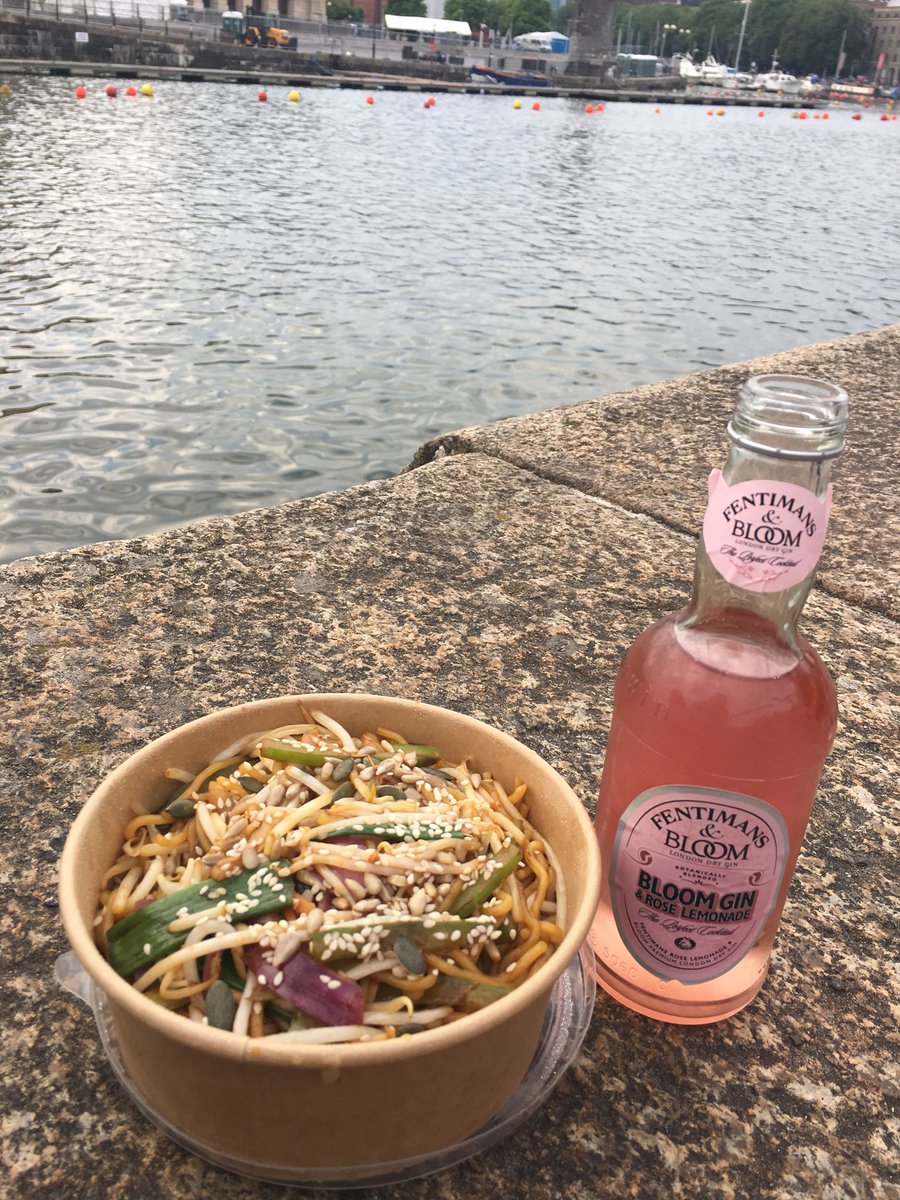 Scrumptious Asian dinner @WokyKo and rose lemonade gin by the harbourside last night #ilovebristol