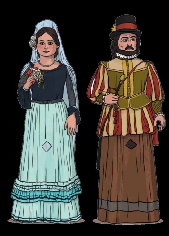 Els <a href="/Gegants9Barris/">Gegants de NouBarris</a> representen una fusió de cultures. Per això ell representa un noble català veí d’un dels barris històrics del districte i ella una jove immigrant andalusa lameva.barcelona.cat/culturapopular… #culturapopular <a href="/Bcn_NouBarris/">Districte de Nou Barris</a>