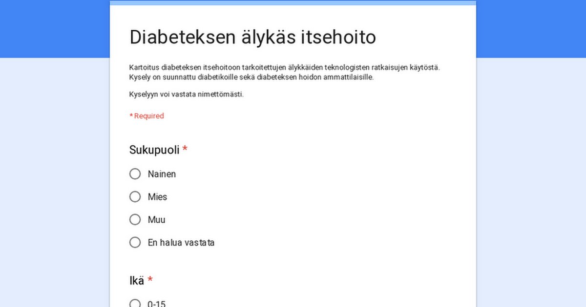 NeliapilaD's tweet photo. Oletko #diabeetikko tai diabeteksen hoidon ammattilainen? Tule mukaan kehittämään diabeteksen älykästä itsehoitotyökalua! Kysely on osana insinöörityön taustatutkimusta. Täytä lyhyt #kysely nimettömästi > https://t.co/ZNFG8Tbmke #diebetesfi #terveysteknologia #diabeteshoitaja https://t.co/9RKenOhWDu