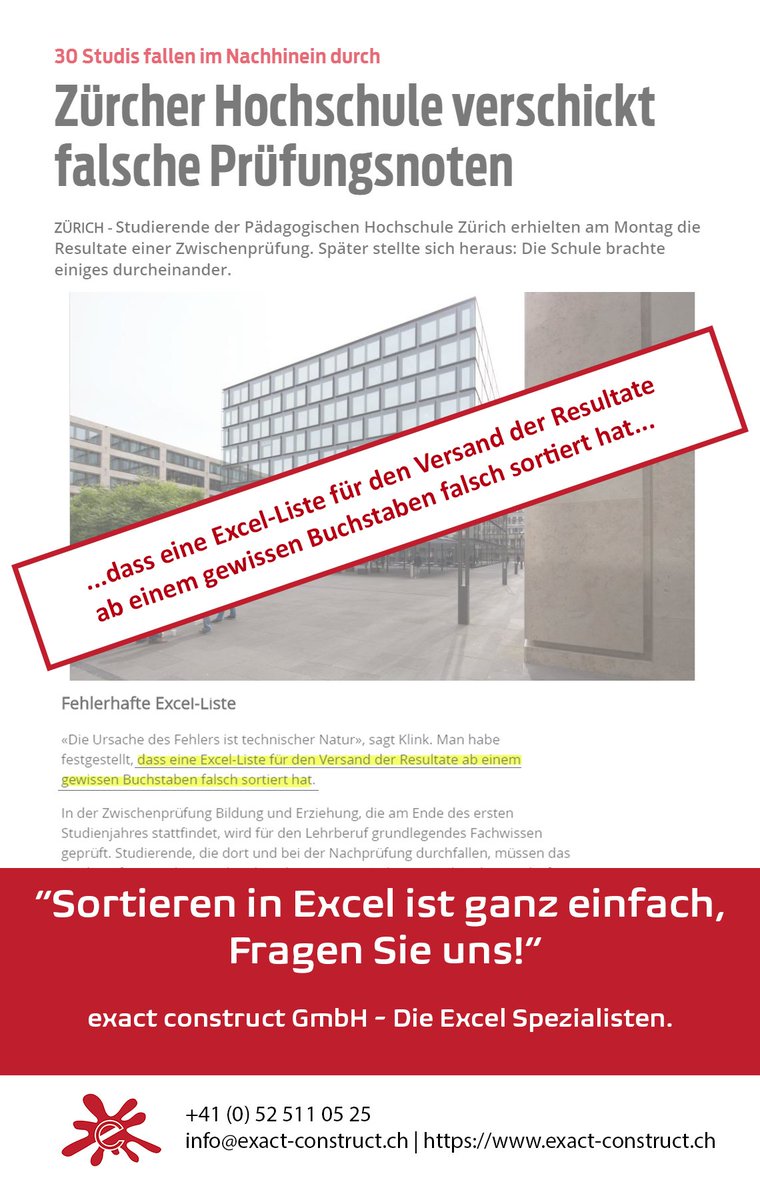 exactconstruct's tweet image. Sorting in excel is easy, just ask us!

exact construct GmbH - Die Excel Spezialisten

#exactconstruct #excelspezialist