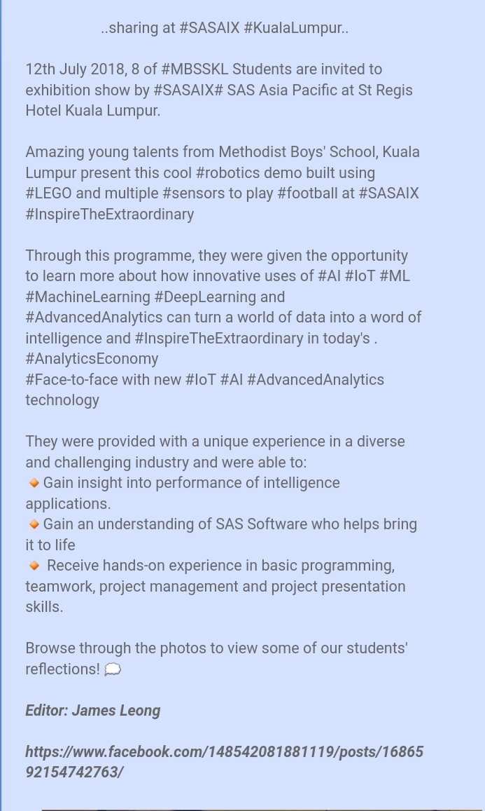 JamesLe30325996's tweet image. #MBSSKL #SASAIX 
...Sharing Idea at #St Regis Kuala Lumpur...
SAS Analytics Insights Exchange 2018