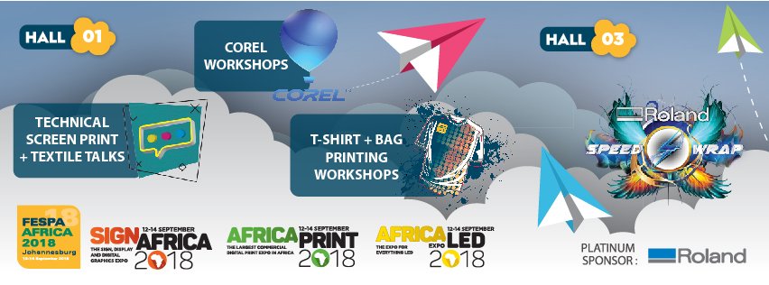 Viscom Africa (@viscomafrica) on Twitter photo Sponsored by <a href="/rolanddgsa/">Roland DG Africa</a>, the #SignAfricaExpo and #FESPAAfricaExpo, taking place from 12-14 September 2017 at Gallagher Convention Centre, allows you to add value to your visit by attending one of the free educational and inspirational features ... bit.ly/2NKn9EF Sponsored by <a href="/rolanddgsa/">Roland DG Africa</a>, the #SignAfricaExpo and #FESPAAfricaExpo, taking place from 12-14 September 2017 at Gallagher Convention Centre, allows you to add value to your visit by attending one of the free educational and inspirational features ... bit.ly/2NKn9EF