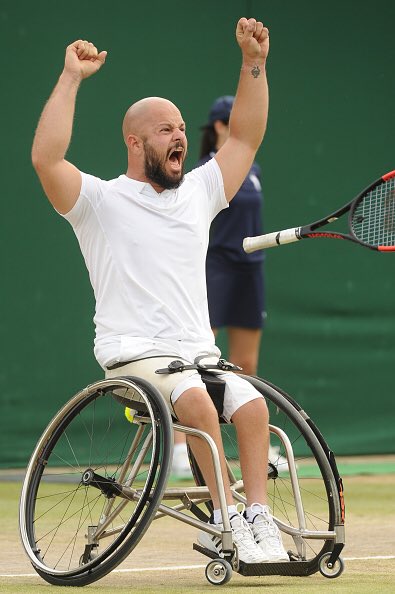 Paralympics's tweet photo. Semi-final day at @Wimbledon! The men’s wheelchair competition is to close to call - which of the final four are you rooting for? 🎾 @ITF_Tennis #wimbledon https://t.co/EmS4sIuBPq
