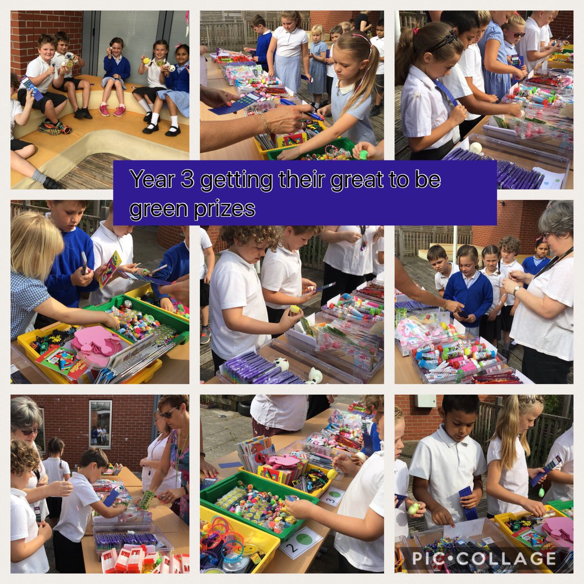 DewstowPrimary's tweet photo. Wow it really is great to be green. Today is the day they get rewarded for their great behaviour.. da iawn Dewstow primary https://t.co/owjtOSZ0UK