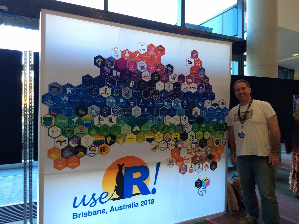 michael_k_henry's tweet photo. Thank you for all your efforts and for a fantastic week @visnut!
@useR2018_conf #useR2018 #hexwall https://t.co/OdNNeUinj6