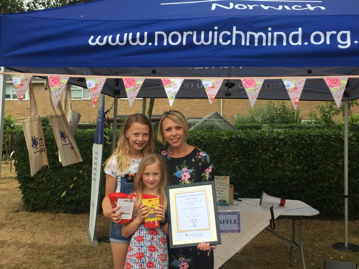 NorfolkMind's tweet photo. At our volunteer BBQ we had the pleasure of meeting this wonderful family @ammemma - Such an amazing amount of money raised by these incredible girls, so pleased you could join us and we hoped you enjoyed it :) https://t.co/4Wnp7UMcx5