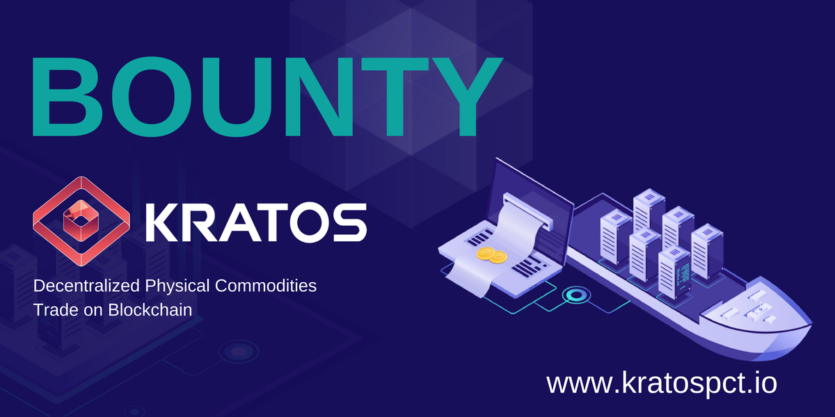 Our new bounty campaign to participate: KRATOS
 KRATOS decentralized commodities trading platform delivers better transparency, higher efficiency, and less complexity, which would result in more timely deliveries and lower cost.
Join the campaign: ➡️bountyhunters.io/dashboard/KRAT…
