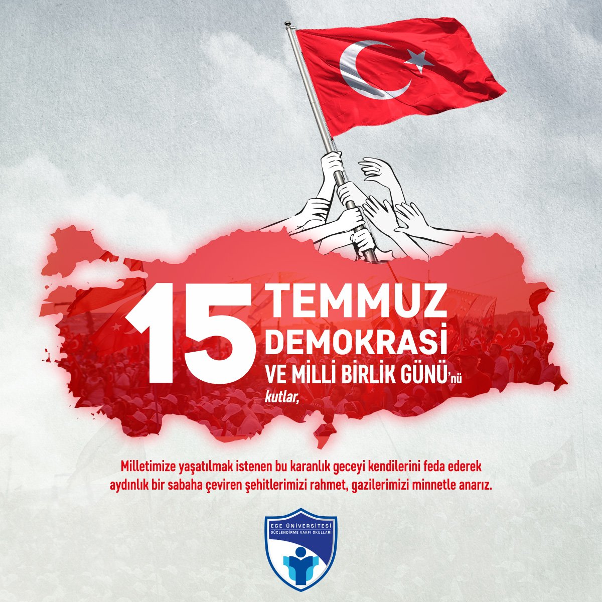 Milletimize yaşatılmak istenen bu karanlık geceyi kendilerini feda ederek aydınlık bir sabaha çeviren şehitlerimizi rahmet, gazilerimizi minnetle anarız. #15TemmuzDemokrasiveMilliBirlikGünü