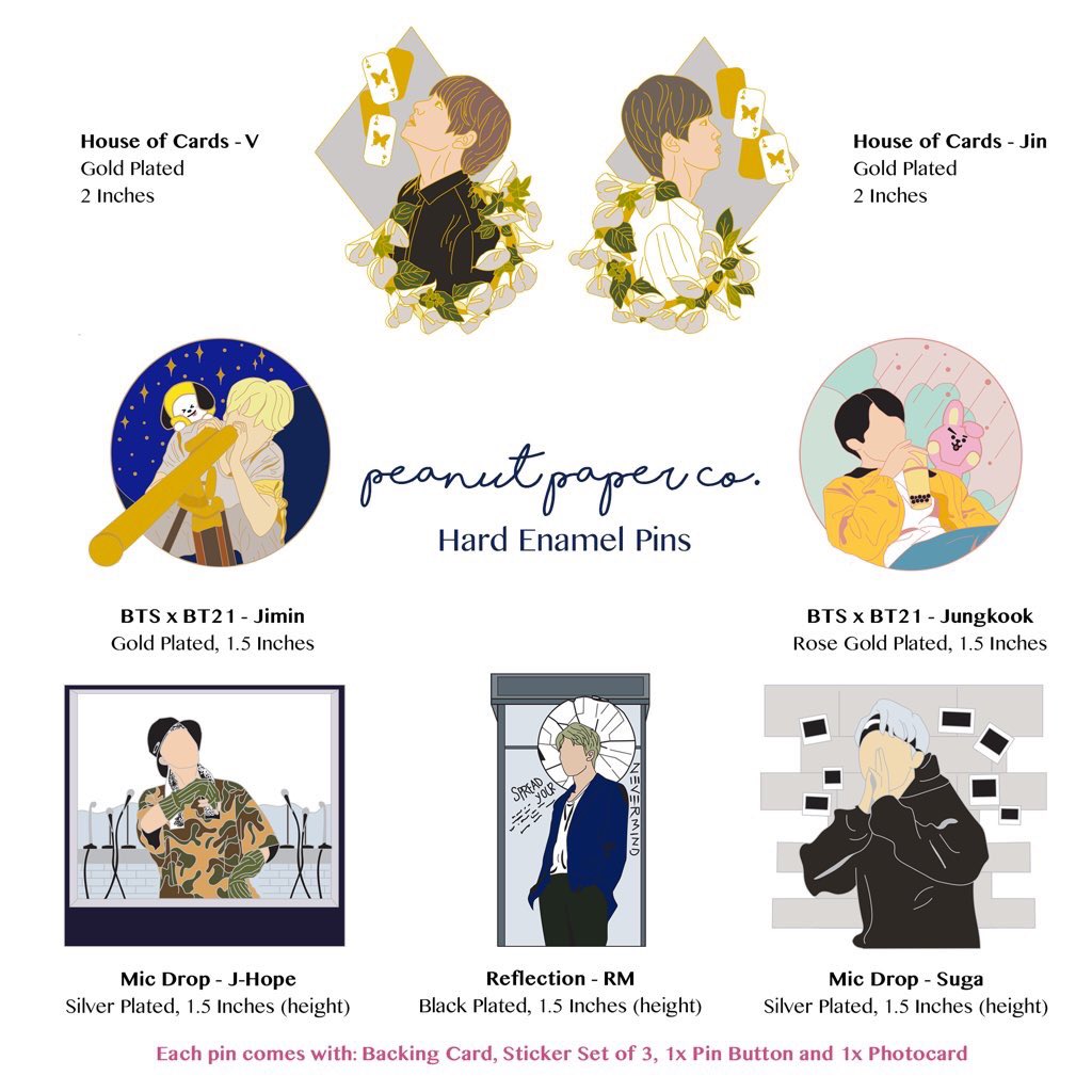 BTShopPH's tweet photo. [PH🇵🇭 GO | Pls RT]

✨BTS PINS
by @peanutpaperco_ 

📆July27

🏷Price List | 📝Form:
https://t.co/CLTtwLf4bd https://t.co/f8wcOfpaMS