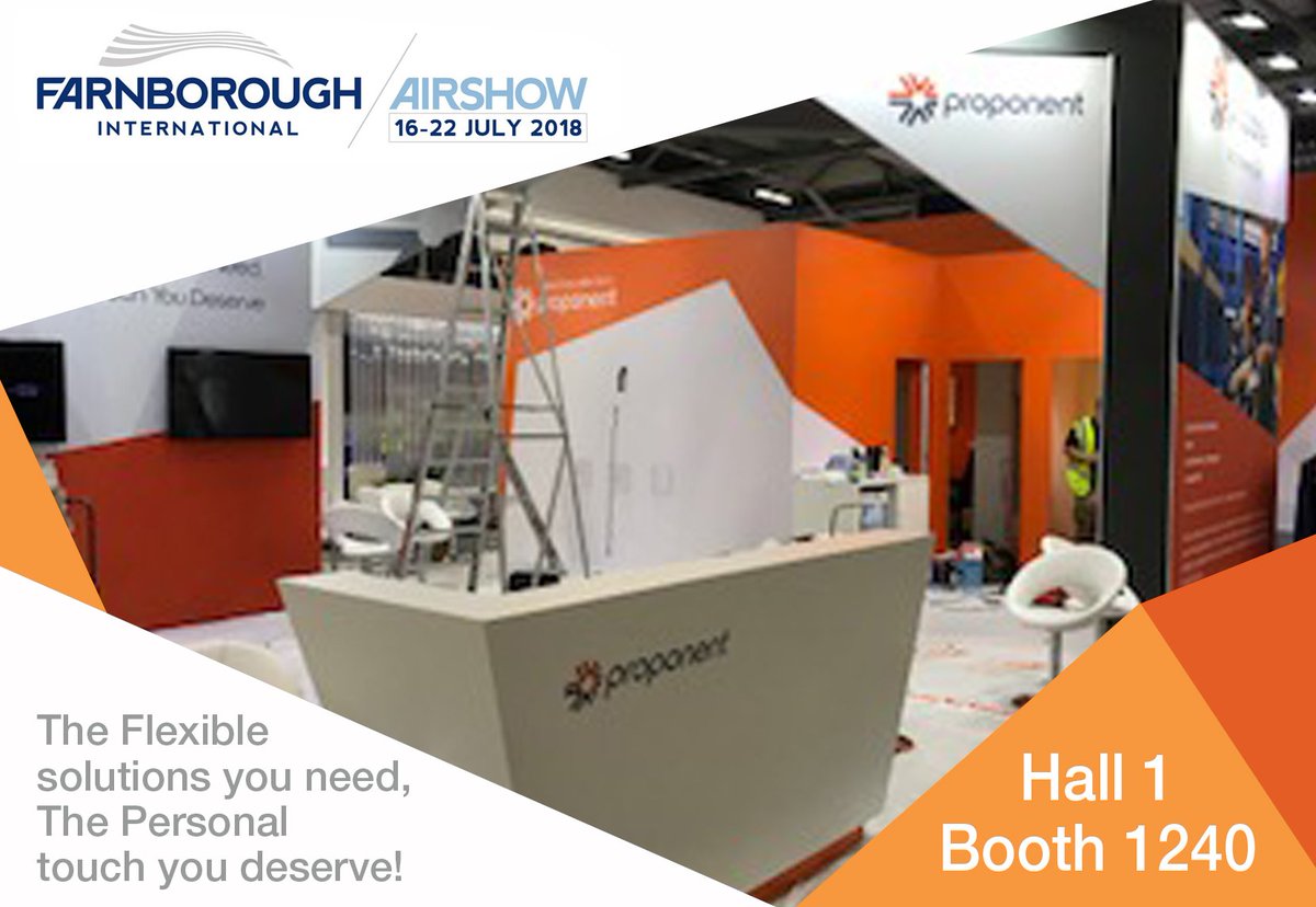 Preparations for the Farnborough Airshow are going smoothly and the Proponent team is excited to receive you there! So stop by our booth at Hall 1 Booth# 1240, July 16-20, and tell us what we can do for you!