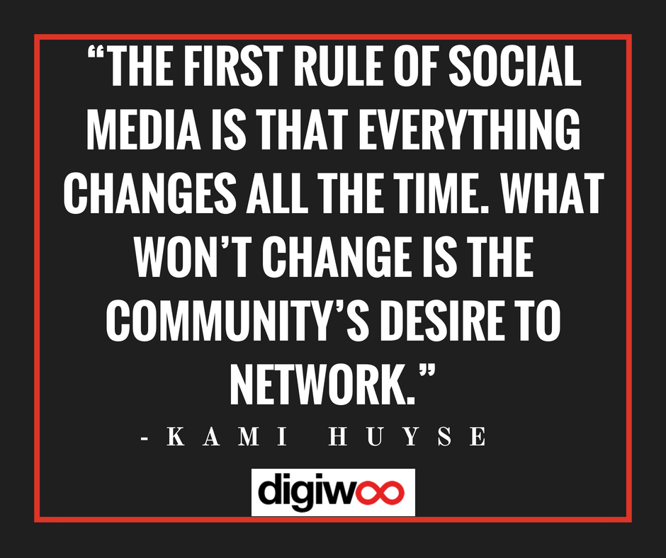 digiwooHQ's tweet photo. “The first rule of social media is that everything changes all the time. What won’t change is the community’s desire to network.”-Kami Huyse 
#Quotes #SoMe #SocialMedia #Digital #Social #DigiWoo #Digitalmedia https://t.co/h7Rkl4sXmI https://t.co/pasUPkIHt6