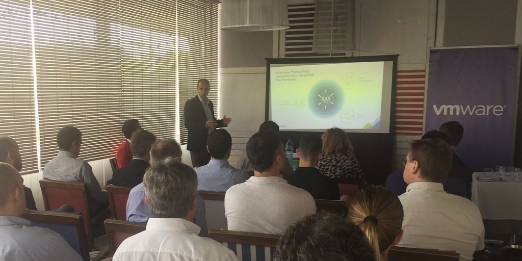 Saytel's tweet photo. Con #WMware Workspace ONE las compañías pueden gestionar cualquier aplicación desde cualquier dispositivo de forma sencilla y segura. Ayer conocimos los detalles de su funcionamiento en el evento organizado por @saytel. https://t.co/XPc64RvEkY