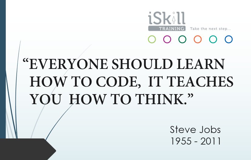 iskilltraining's tweet photo. #iSkillTraining #SteveJobs #LearnToCode https://t.co/fZhsZ8VhQb