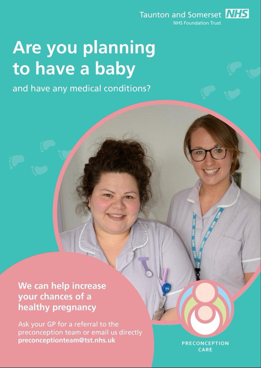 Optimising your health before #pregnancy @MusgrovePark with #preconceptioncare can improve #maternal and #neonatal outcomes. #Healthymum #healthypregnancy #healthybaby #healthyfamily #nhs #FridayFeeling