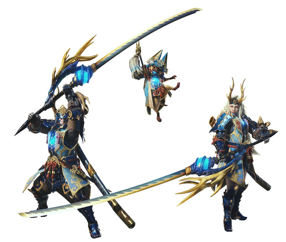 モンスターハンターワールド アイスボーン公式 受注可能期間 18年7月13日 金 Am9 00 7月27日 金 Am8 59まで ユニバーサル スタジオ ジャパン オリジナルコラボ武器の 蒼星ノ太刀 とオトモ装備 蒼星ネコシリーズ を生産できる素材を手に