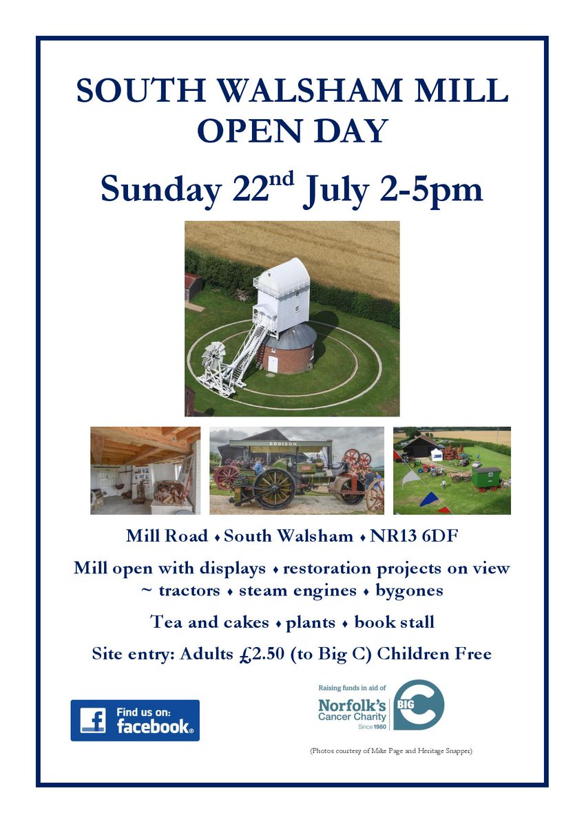 For those interested in Norfolk Heritage, South Walsham Mill has an open day on Sunday July 22nd. The mill has been built by Norfolk birding legend Michael Seago's son Richard and is a masterpiece of construction. All proceeds will go to the Big C, Norfolk's Cancer Charity.