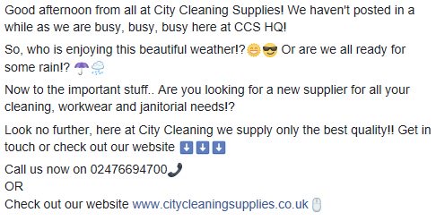 #citycleaningsupplies #cleaning #workwear #janitorial #suppliers #ItsComingHome #summer #coventry #westmidlands #callus