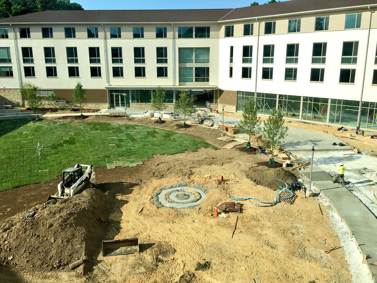 bcoker's tweet photo. Oh, the excitement of sod & trees in the #FirstYearVillage at @gouchercollege! Woot! #landscaping #CommunityMatters #GoucherUndaunted #GoucherProud https://t.co/t9RkWvcUf8