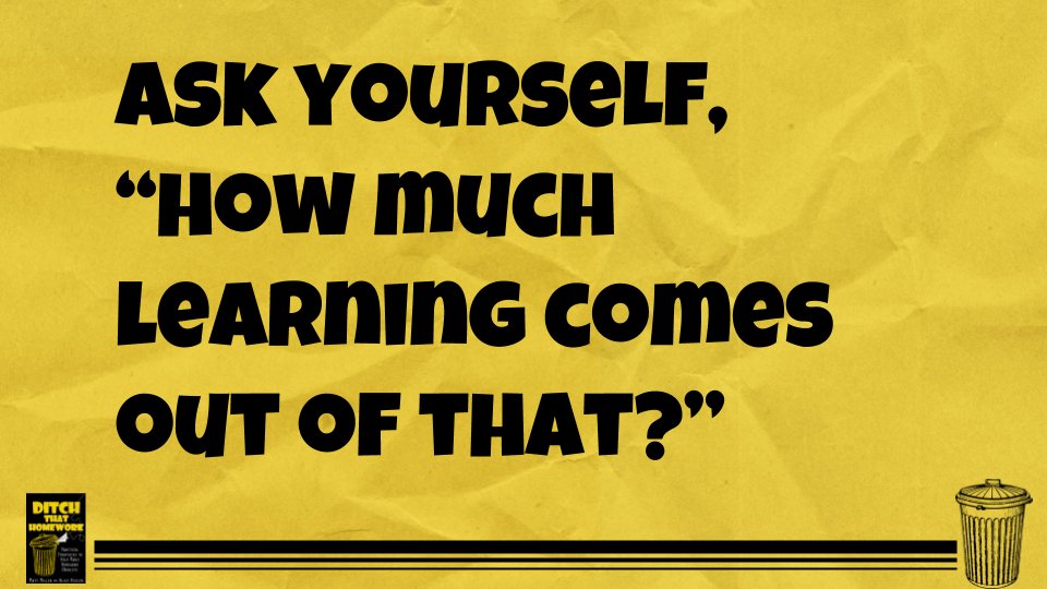 alicekeeler's tweet photo. Your brain needs a break. Law of diminishing returns. When you've been learning all day, homework is less effective. Instead, try starting a lesson in the middle of class and doing independent practice at the beginning of the next day. #ditchhw https://t.co/IiZINo73Yg https://t.co/85hEpJ55JP
