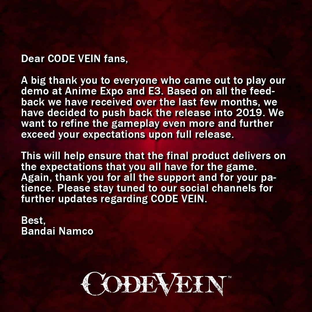 Code Vein Preview - E3 2018