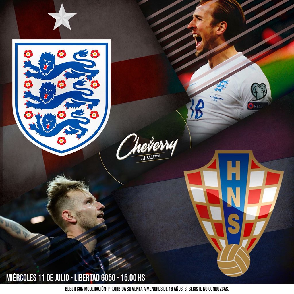 Croacia vs. Inglaterra! 🇭🇷 - 🏴󠁧󠁢󠁥󠁮󠁧󠁿

Vení a disfrutar de las Semifinales de Rusia 2018 en #LaFábrica!

Libertad 6050 - Happy Hour hasta las 19hs! · 🍻