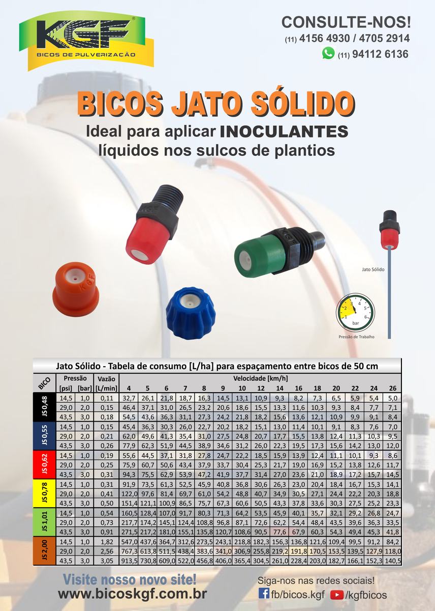 Bicos Jato Sólido - Ideal para aplicação de inoculantes.
Consulte-nos! WhatsApp 11 94112 6136
bicoskgf.com.br/bicos_pulveriz…