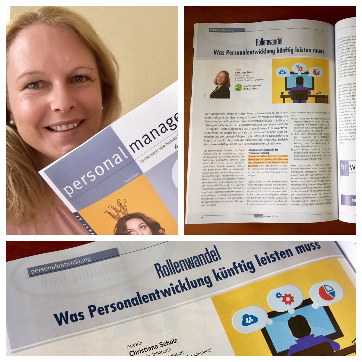 scholz_ch's tweet photo. Die neue Ausgabe #Personalmanager - die Zeitschrift für Human Resources, mit vielen interessanten Beiträgen ist da! 
Besonders freut es mich, dass ich für die aktuelle Ausgabe einen Artikel beisteuern durfte. 
ROLLENWANDEL. WAS #PERSONALENTWICKLUNG KÜNFTIG LEISTEN MUSS. https://t.co/29YQOqZDqC