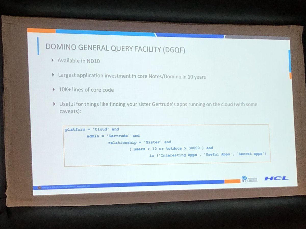 theoheselmans's tweet photo. A new query facility will be built into Domino v10!
#cwpfactory https://t.co/nb2CpMCFjS