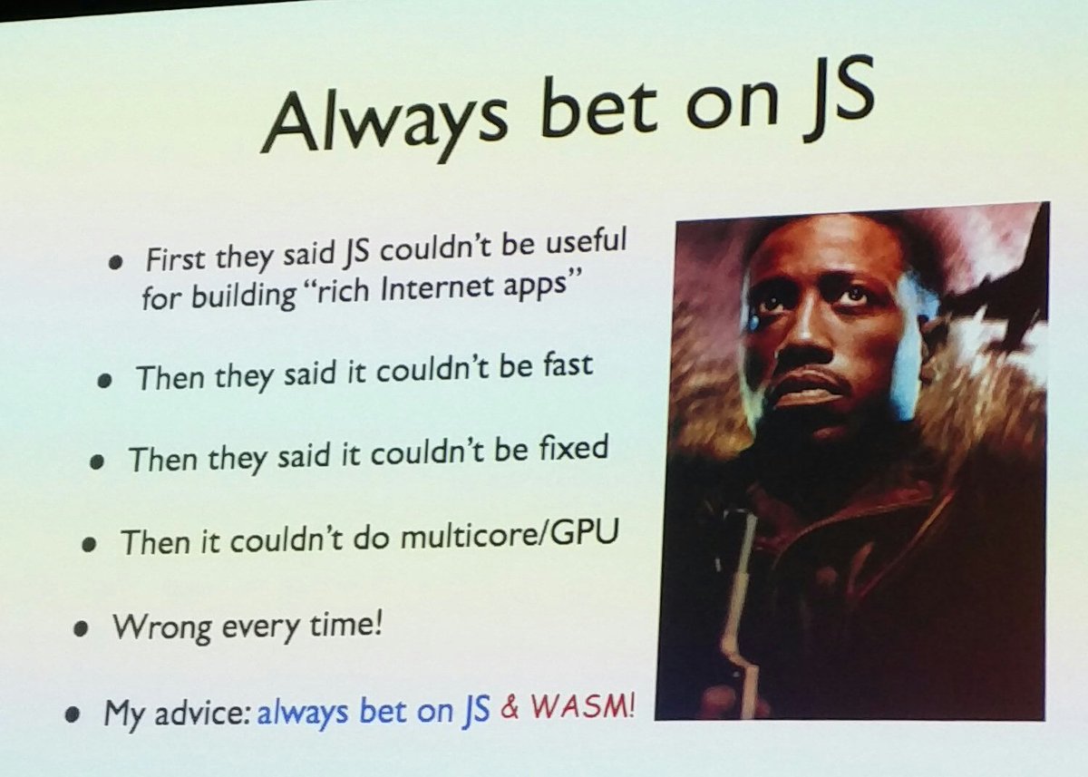 <a href="/BrendanEich/">BrendanEich</a> summing up. Let's go with the ethos of Blade 😈 <a href="/skillsmatter/">Skills Matter</a> #FullStackCon