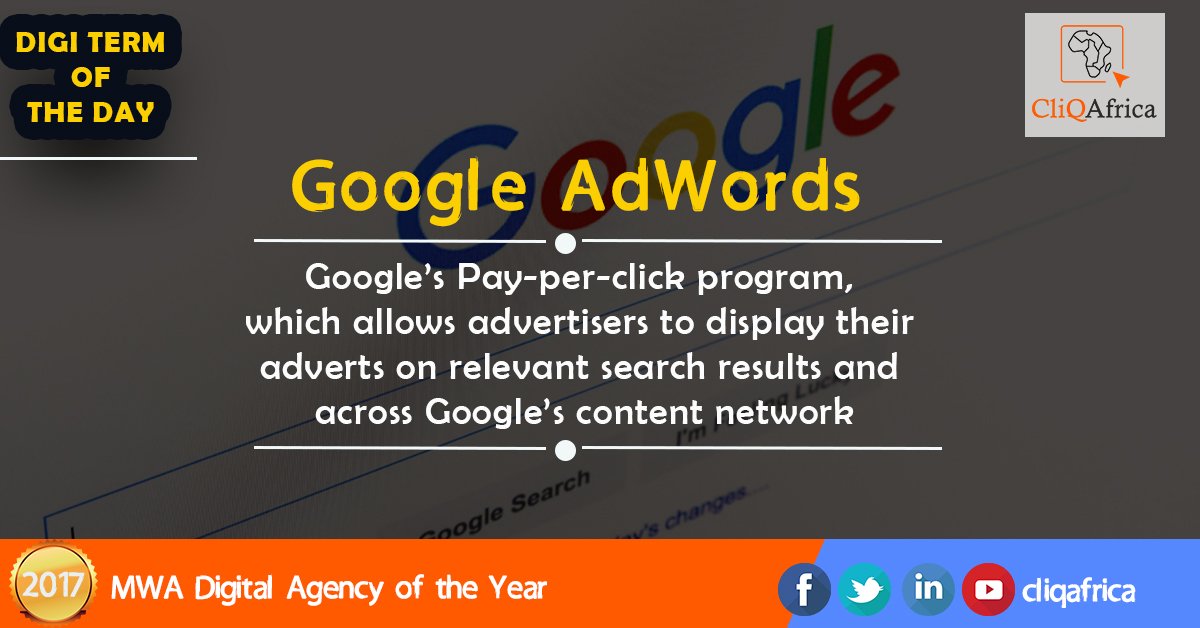 cliqafrica's tweet image. Google Ad Words is a very essential tool for marketers and major businesses which helps them to advertise their brand and products on the Google search engine.
#cliqafrica #digiterm #like #worldcup