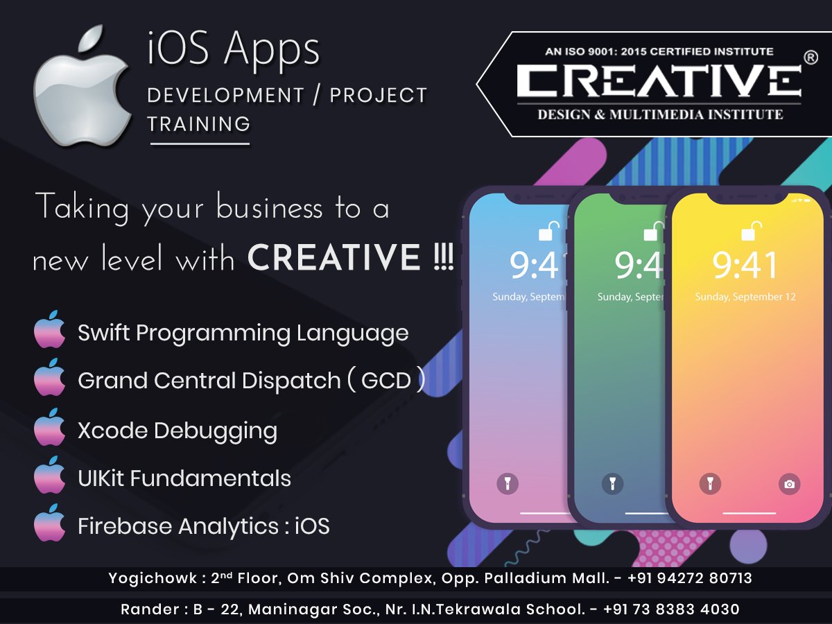 cdmi_multimedia's tweet image. Build Your Career from a Beginner to Expert in iOS Application Development with Creative Design & Multimedia Institute in Surat.
Call Us on : +91-9427280713/9033316003
For More Details Visit : cdmi.in/ios-applicatio…
#iostraining
#iosdevelopment
#swift_language
#swift
#ios