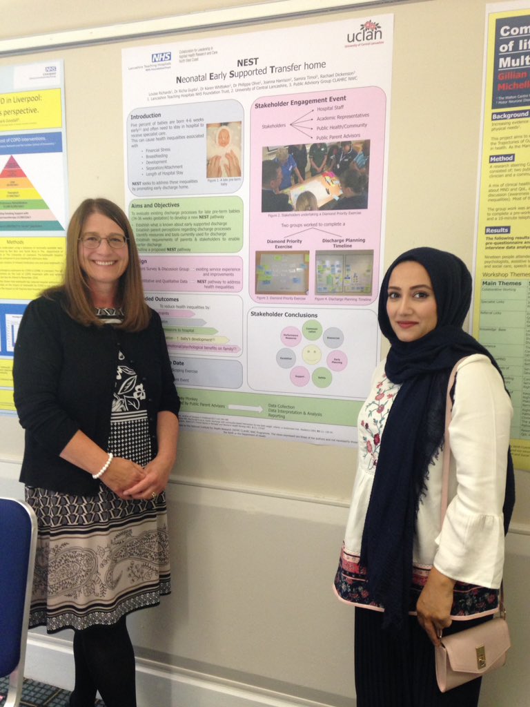 kwhittaker1's tweet photo. @clahrc_nwc dissemination event #intern Louise Richards &amp; PPI parent Samaria presenting NEST@Home @PhilippaOlive @LancsTeaching  @UCLanHealth proud to work in partnership with parents and stakeholders https://t.co/VOctpunHYD