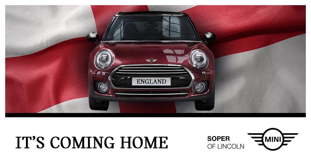 Nervous? Never. Good luck to Gareth and the boys from all the team at Soper of Lincoln MINI #ItsComingHomeRussia2018