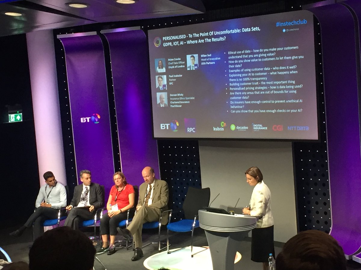 Live from #Instech summer edition – our very own #Tech Partner Paul Joukador talks about the ethical use of #data alongside Milan Sud, Head of #Innovation <a href="/AXA/">AXA</a> Partners &amp; Helen Crooks, Chief Data Officer <a href="/LloydsofLondon/">Lloyd's</a> #club2020
