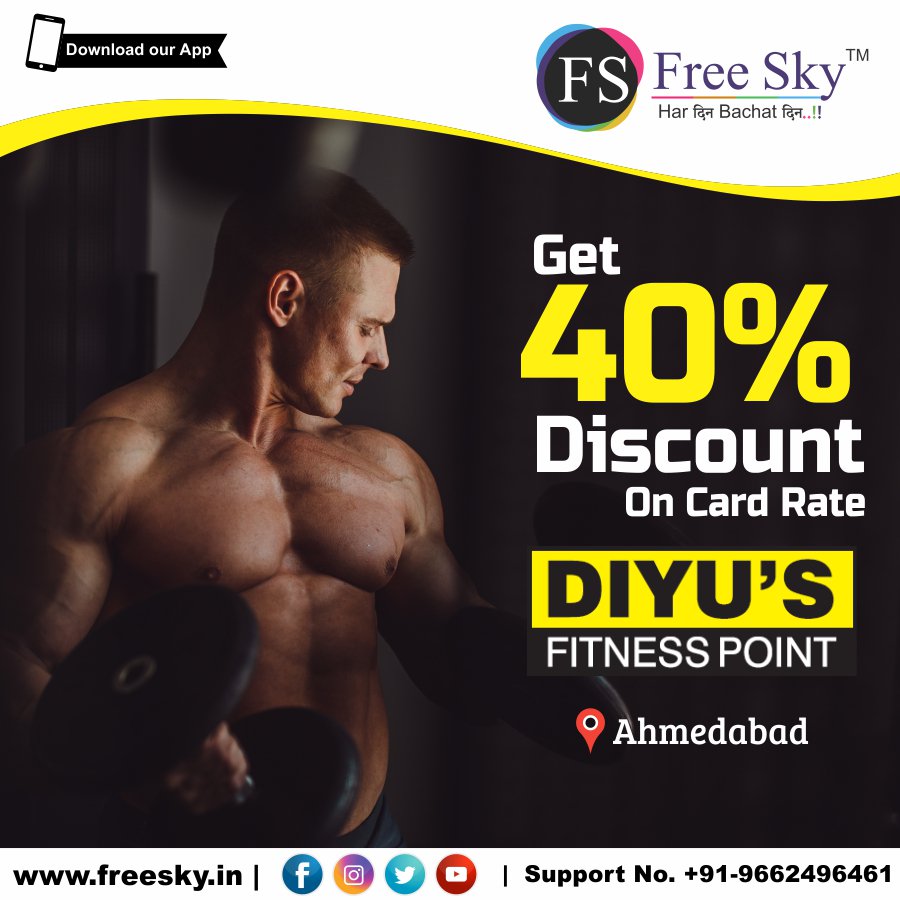 iamfreesky's tweet photo. Time To Reduce For Some Fat With Amazing Discount!!
#Stay Fit πͺ #Stay Wow π !!
Location : Bodakdev, Ahmedabad
#freesky #discount #Offer #fitness #gym #healthylifestyle #workout #freeskyapp https://t.co/64IqNgjMWO