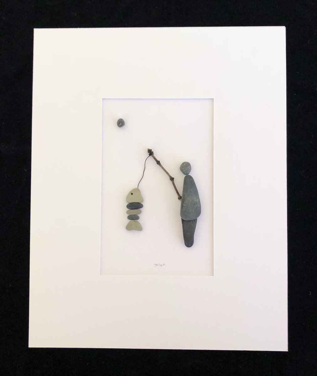 Pebbleartbyjodi On Twitter Fisherman Wall Art 8 X 10 Wall Art Dad Gift Grandfather Gift Step Dad Gift Christmas Gift For Dad Christmas Gift For Boyfriend Https T Co A8ojw2msjc Seaglasspictures Bridalshowergift Rockart Pebbleartbyjodi