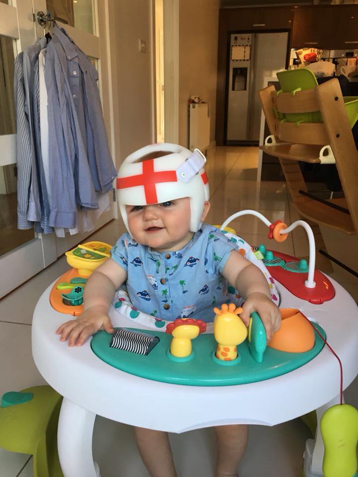 technoinmotion's tweet photo. Is it coming home? Alfred certainly thinks so! We love what parents Aimee and Nick have done to his TiMband in honour of the World Cup! β½
#TiMband #WorldCup #England https://t.co/Oj4q47aogQ
