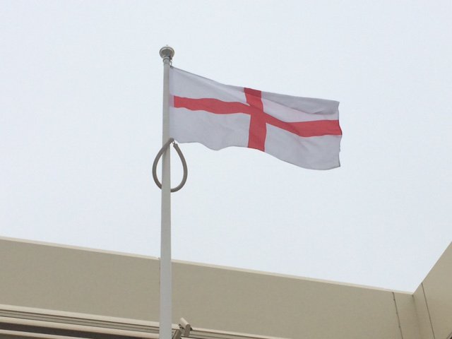 BreckCouncil's tweet photo. Its coming home! Breckland Council is flying the flag today to support #GarethSouthgate and his #ThreeLions team in the #Football #WorldCup. Good luck lads! #ENGCRO #52YearsOfHurt #JulesRimetStillGleaming #WeBelieve https://t.co/QJstxGhwNM