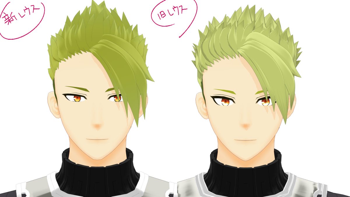 1ya Su Twitter アキレウスのバージョンアップ版が大体出来てきたので 並べると旧版アキレウス スキューロス島にいた時期なんじゃないのかっていうほど幼い Ver Up版は顔と髪型 肩甲冑房に物理 鎧の法線角度 スフィア変更 ズボンのテクスチャ造形手直しが入り